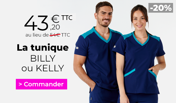 Tunique médicale bleu marine belissa